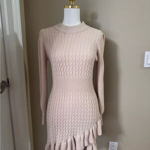 Anthropologie Blush Knit Long Sleeve Dress